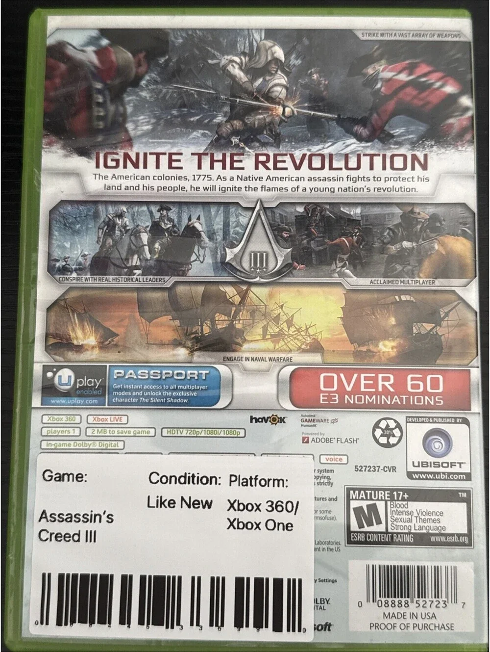 Assassin's Creed III (Microsoft Xbox 360, 2012)